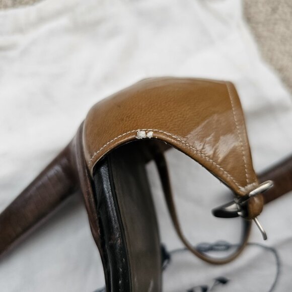 Prada VINTAGE Ankle Strap Heels Sandals Color Giunco Size EU 35.5 - Picture 13 of 16